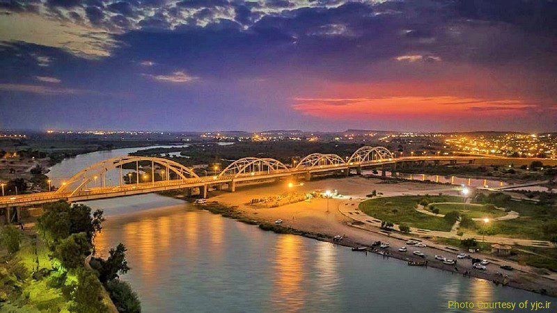 نمایی از رود کارون در استان خوزستان و املاک